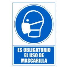 SEÑAL "OBLIGATORIO EL USO DE MASCARILLAS " 210 X 297MM PVC AZUL ARCHIVO 2000 6173-11 AZ (Espera 4 dias)